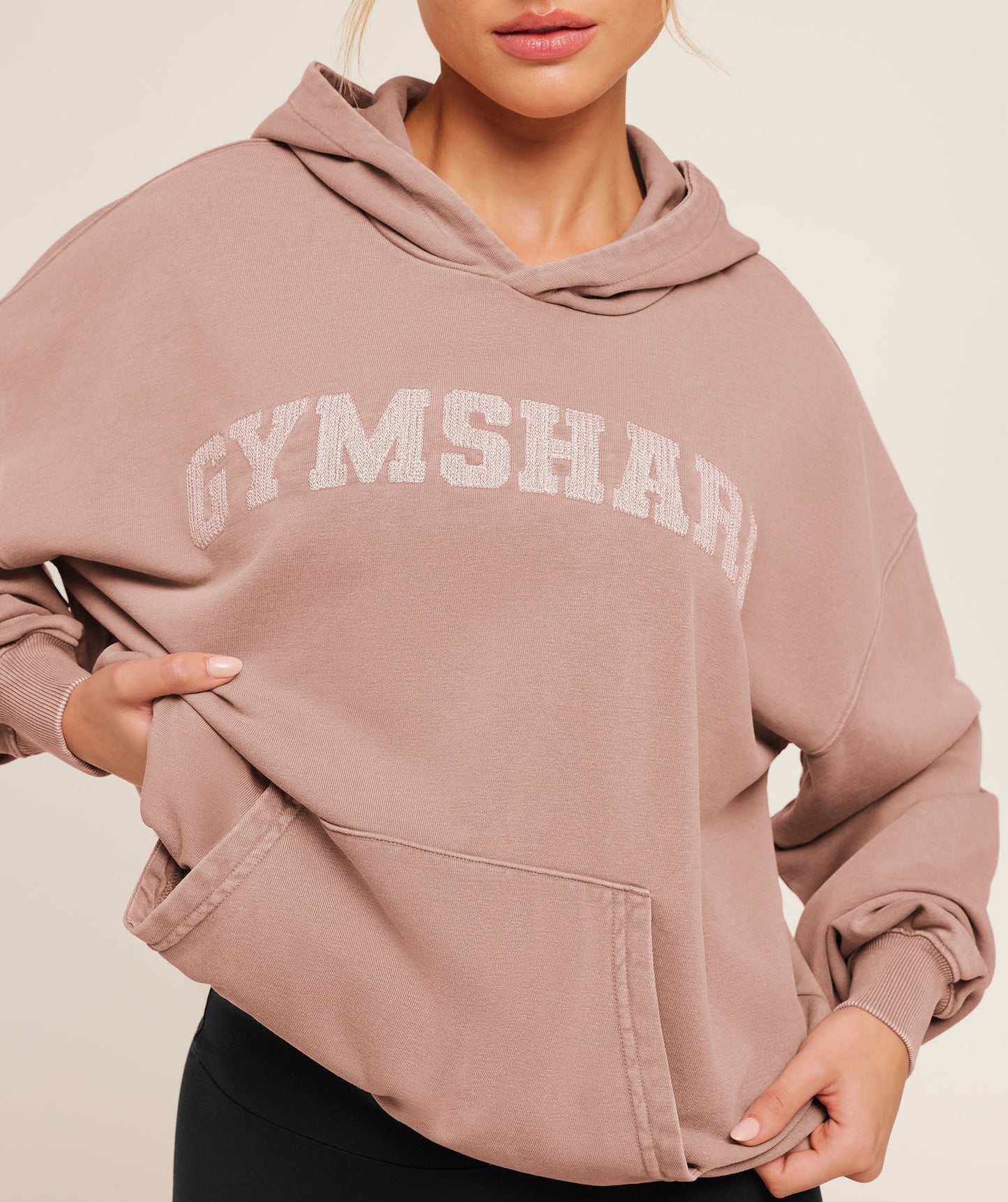 Gymshark Chainstitch Graphic Hoodie - Chestnut Pink/Wash