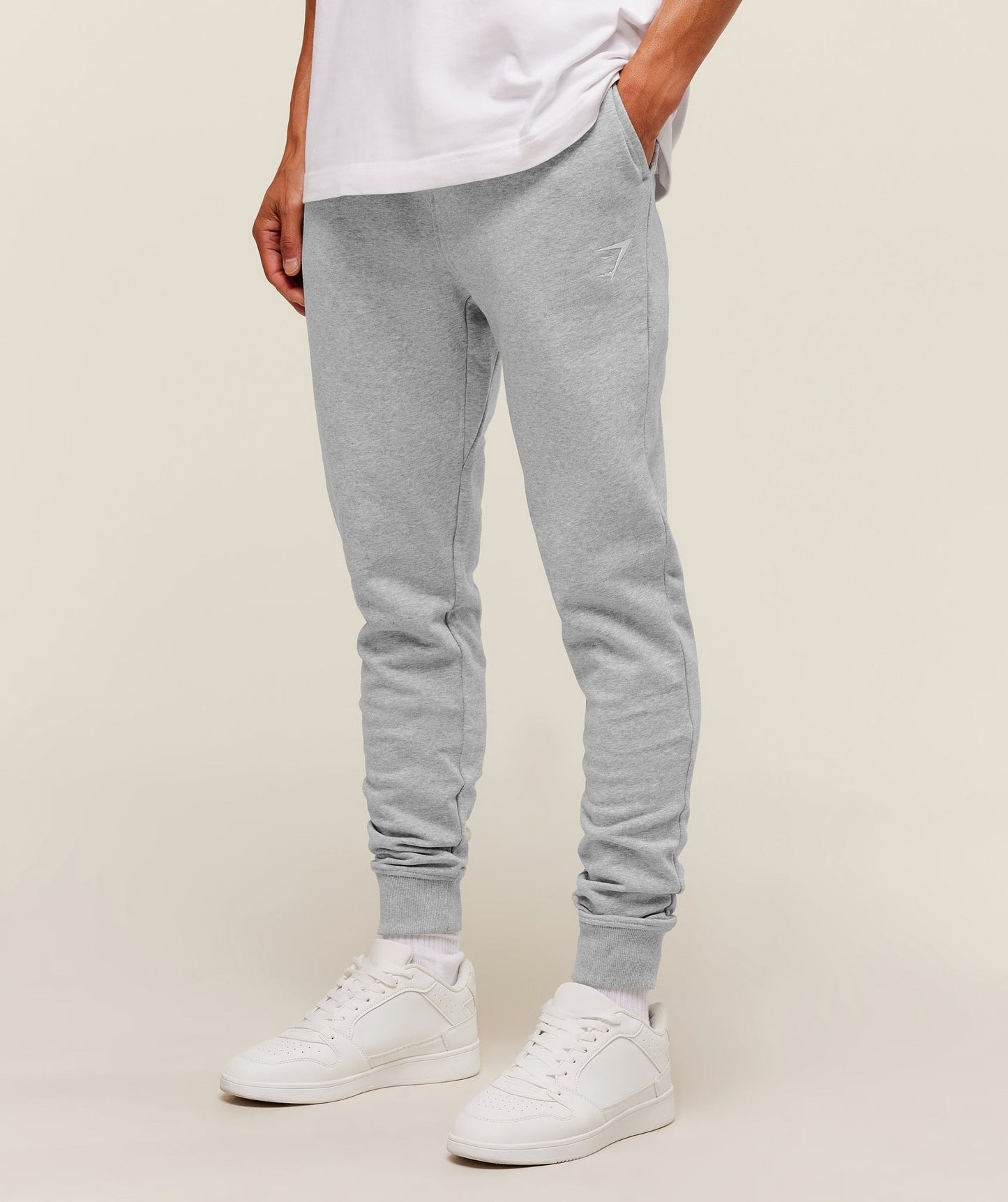 Gymshark Crest Tall Joggers - Light Grey Core Marl