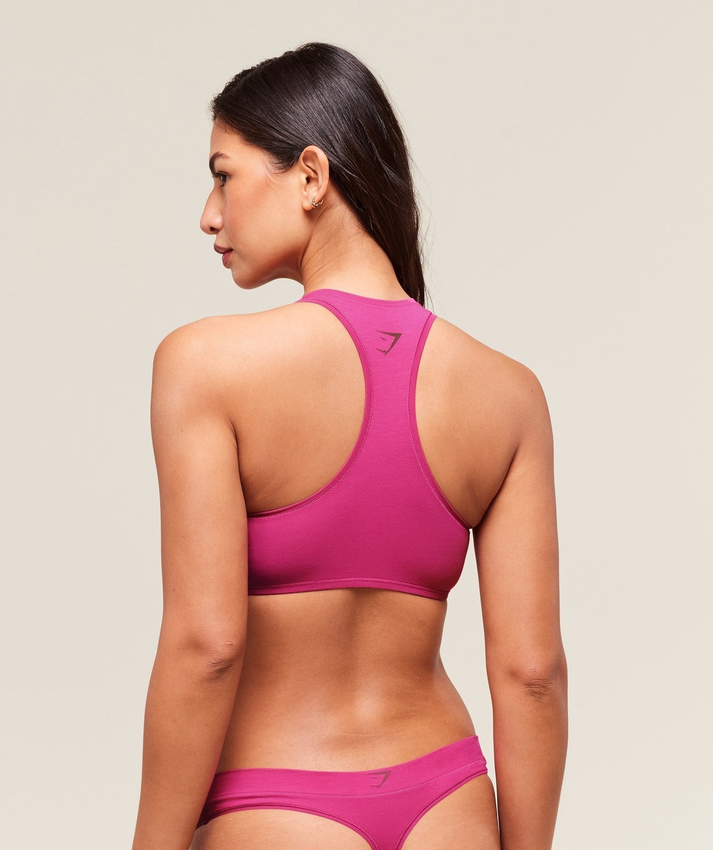 Gymshark Deadlift Graphic Cotton Bralette - Winning Pink