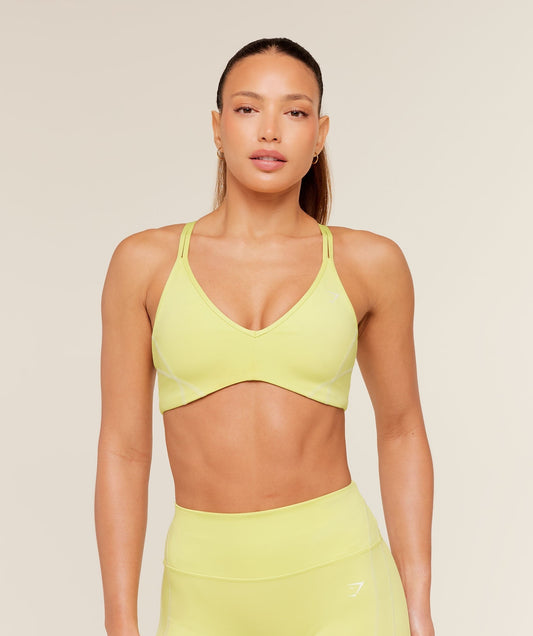 Gymshark Volt Light Support Sports Bra - Sorbet Yellow/White