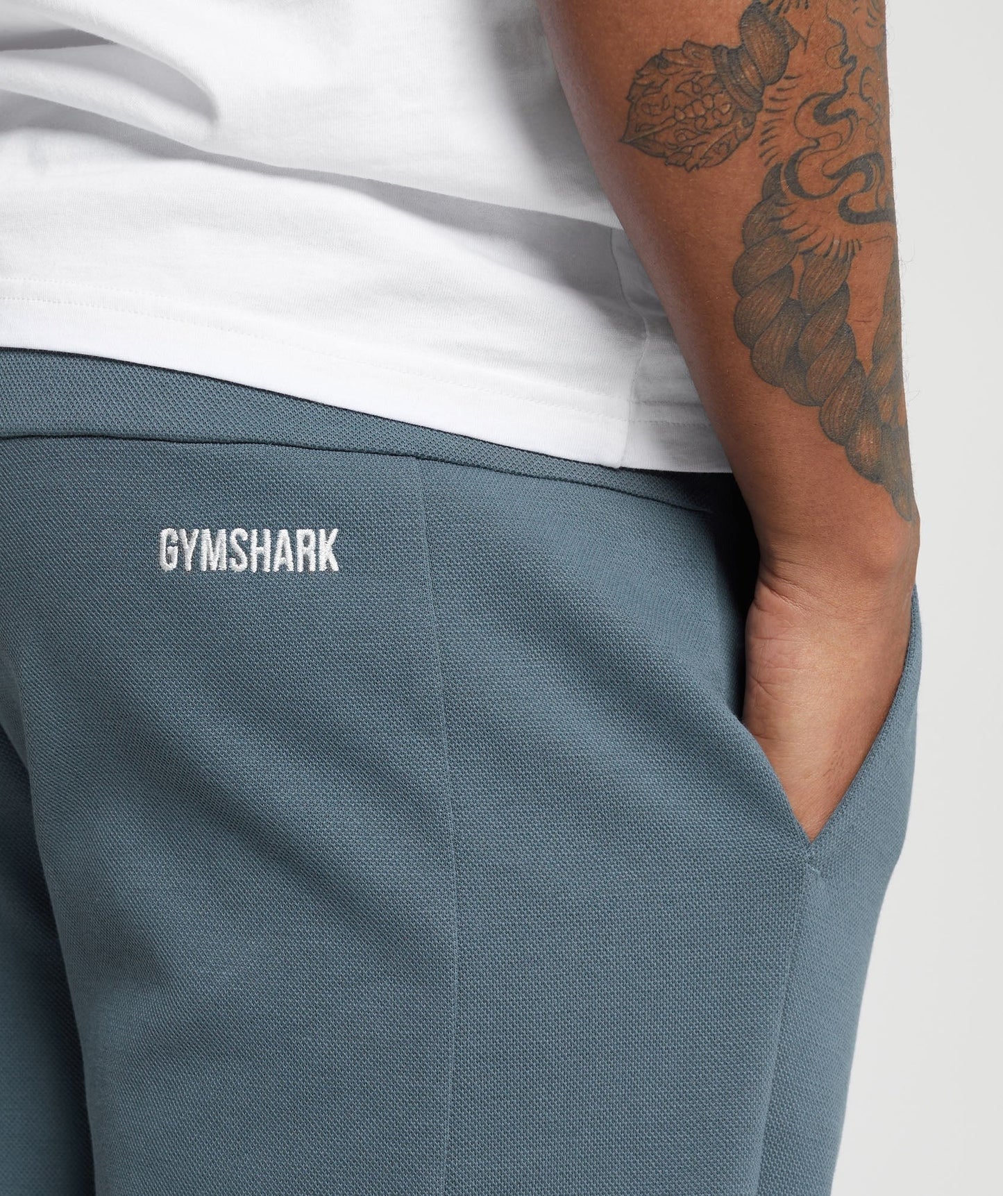Gymshark Pique Joggers - Titanium Blue/Fresh Blue