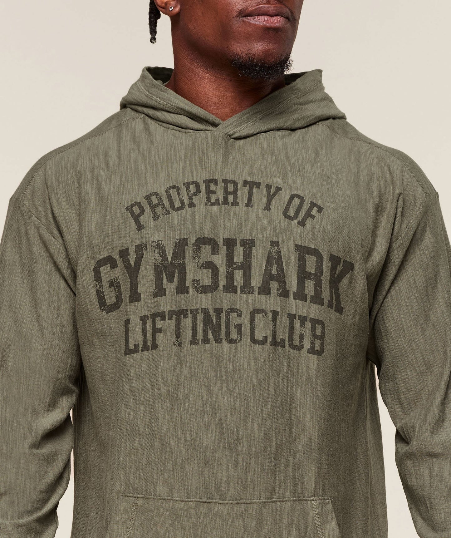 Gymshark Lightweight Slub Textured Hoodie - Utility Green