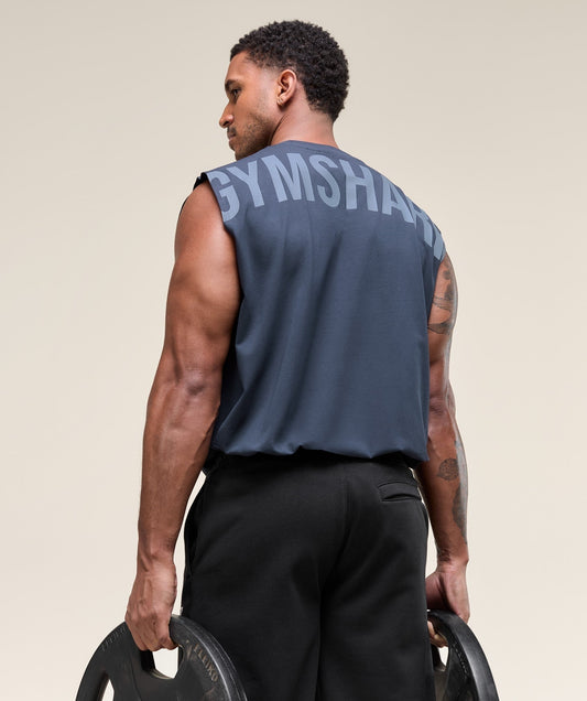 Gymshark Power Cut Off Tank - Heavy Blue