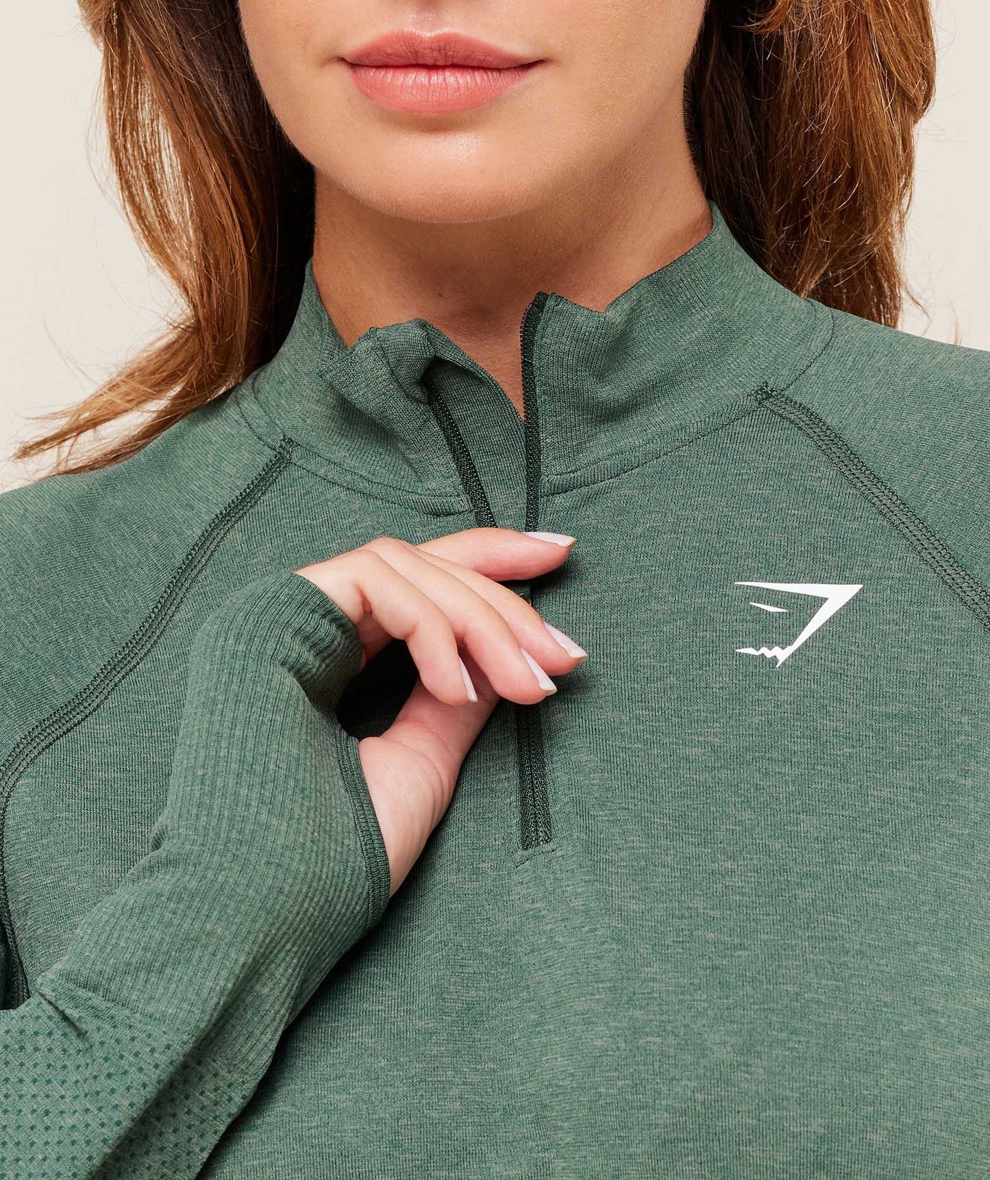 Gymshark Vital 1/4 Zip - Obsidian Green Marl