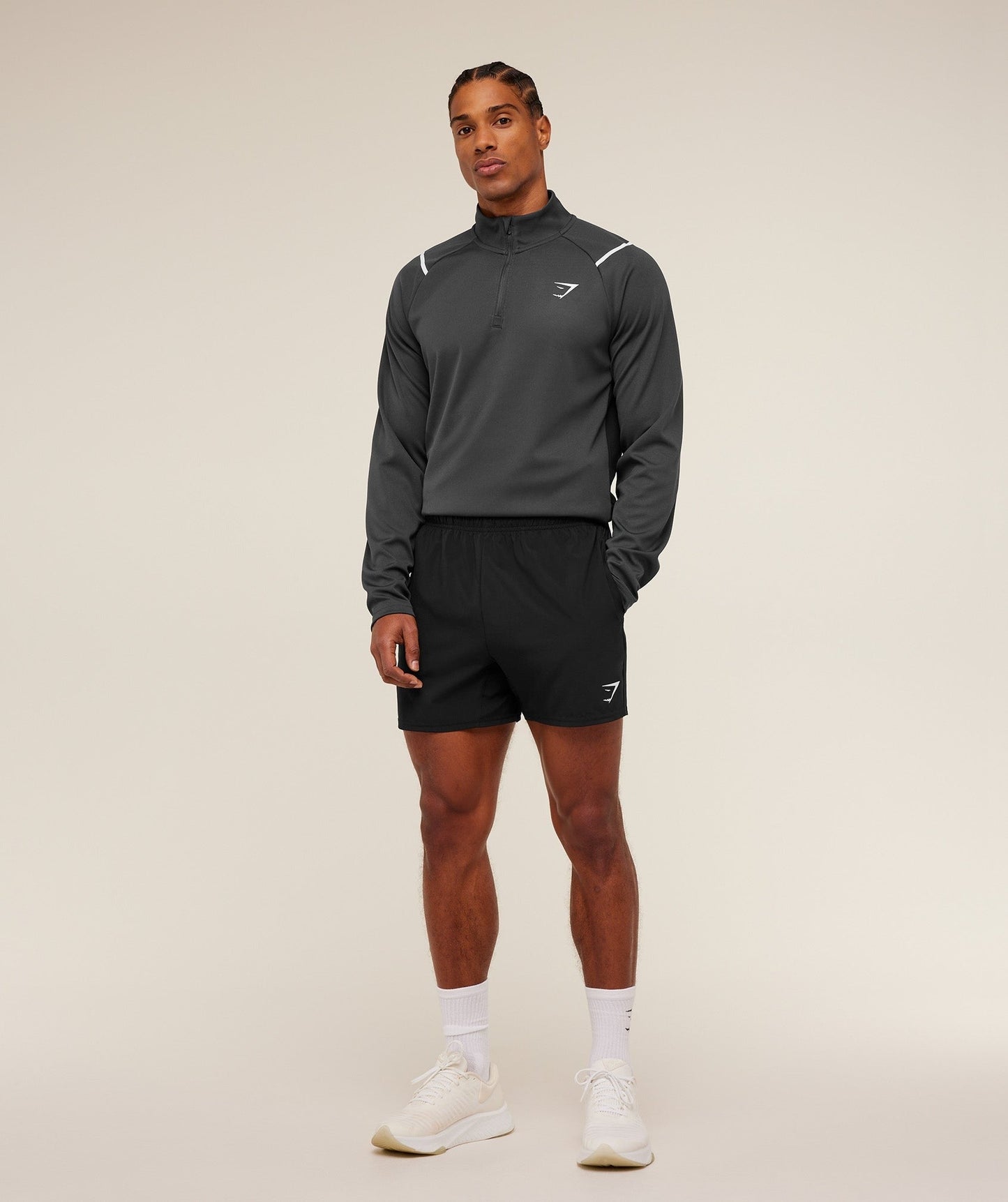 Gymshark Arrival Contrast 1/4 Zip - Grey/Black