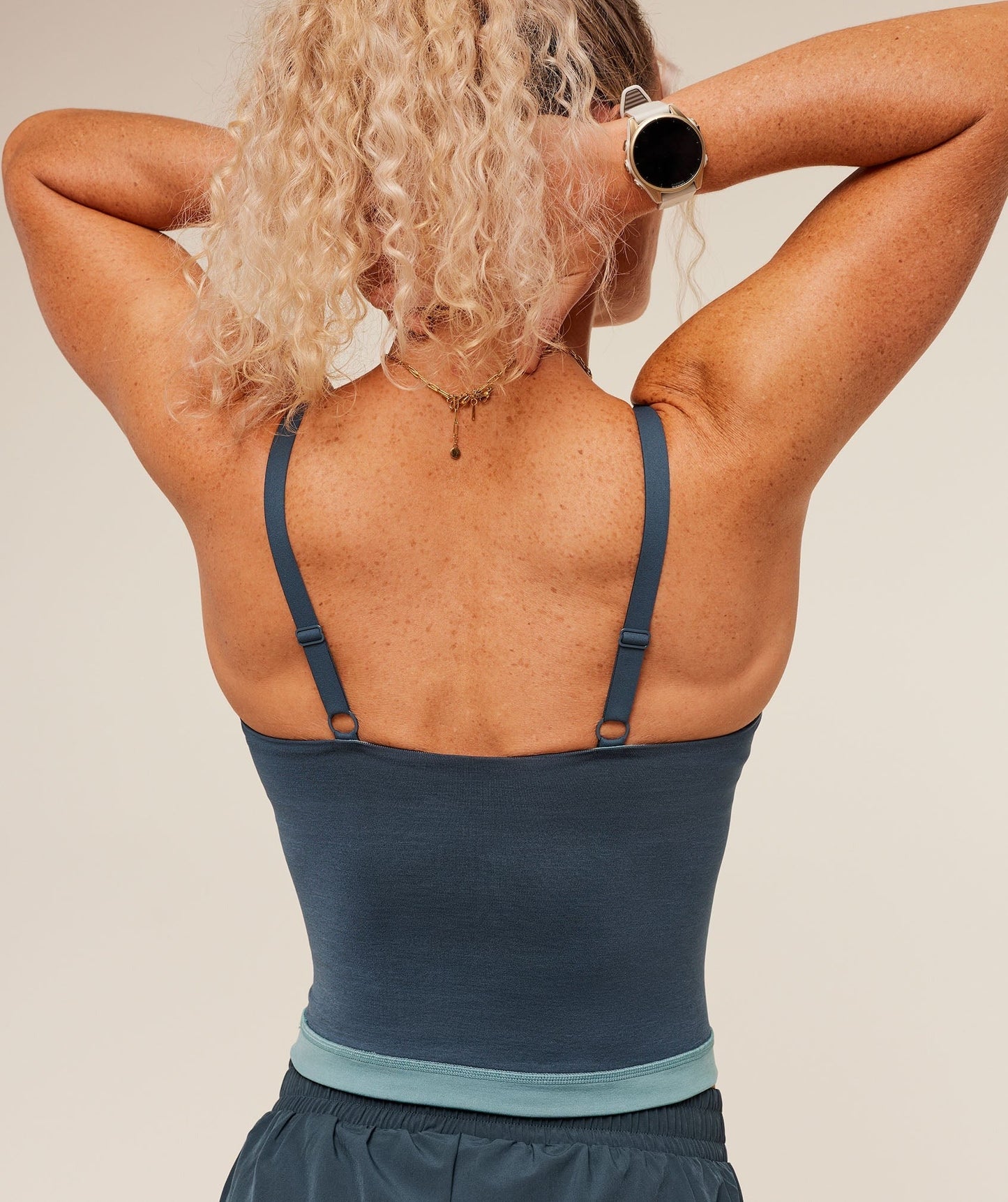 Gymshark Interval Seamless Midi Tank - Stealth Blue/Storm Blue