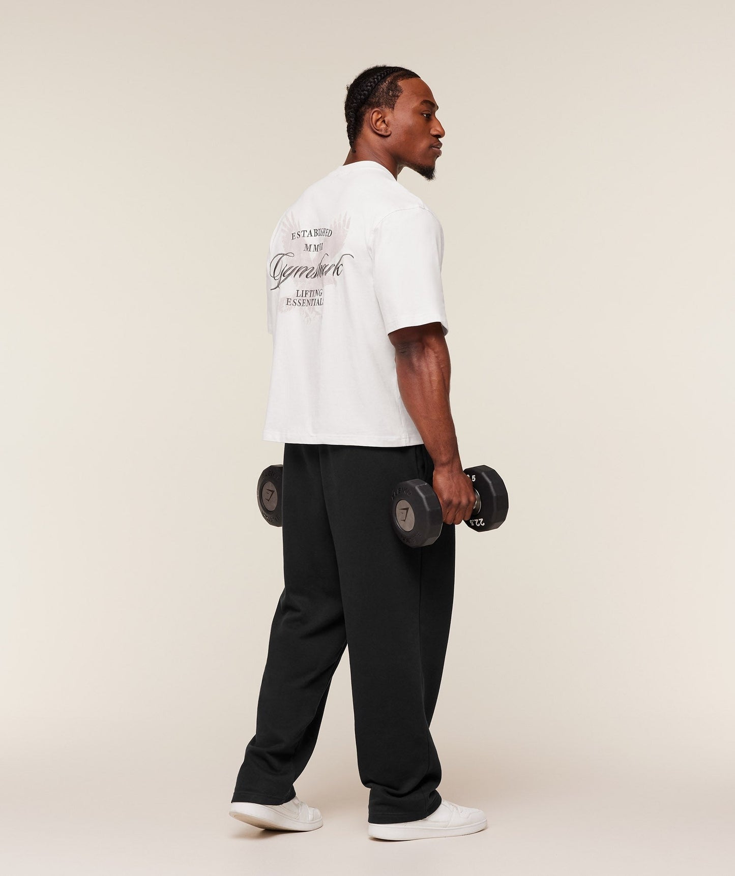 Gymshark Eagle Script Graphic T-Shirt - GS Soft White