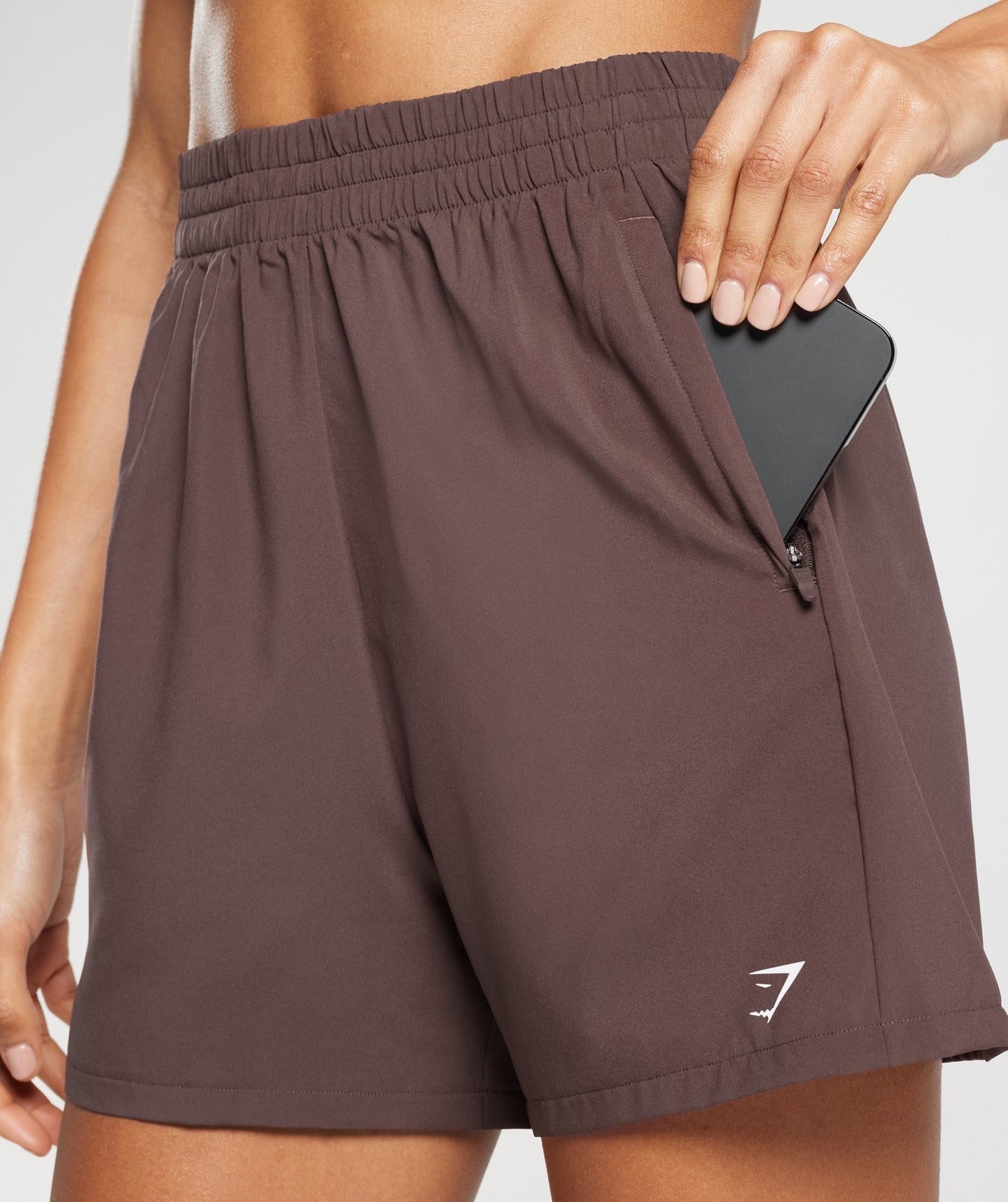 Gymshark Woven Pocket Shorts - Chocolate Brown