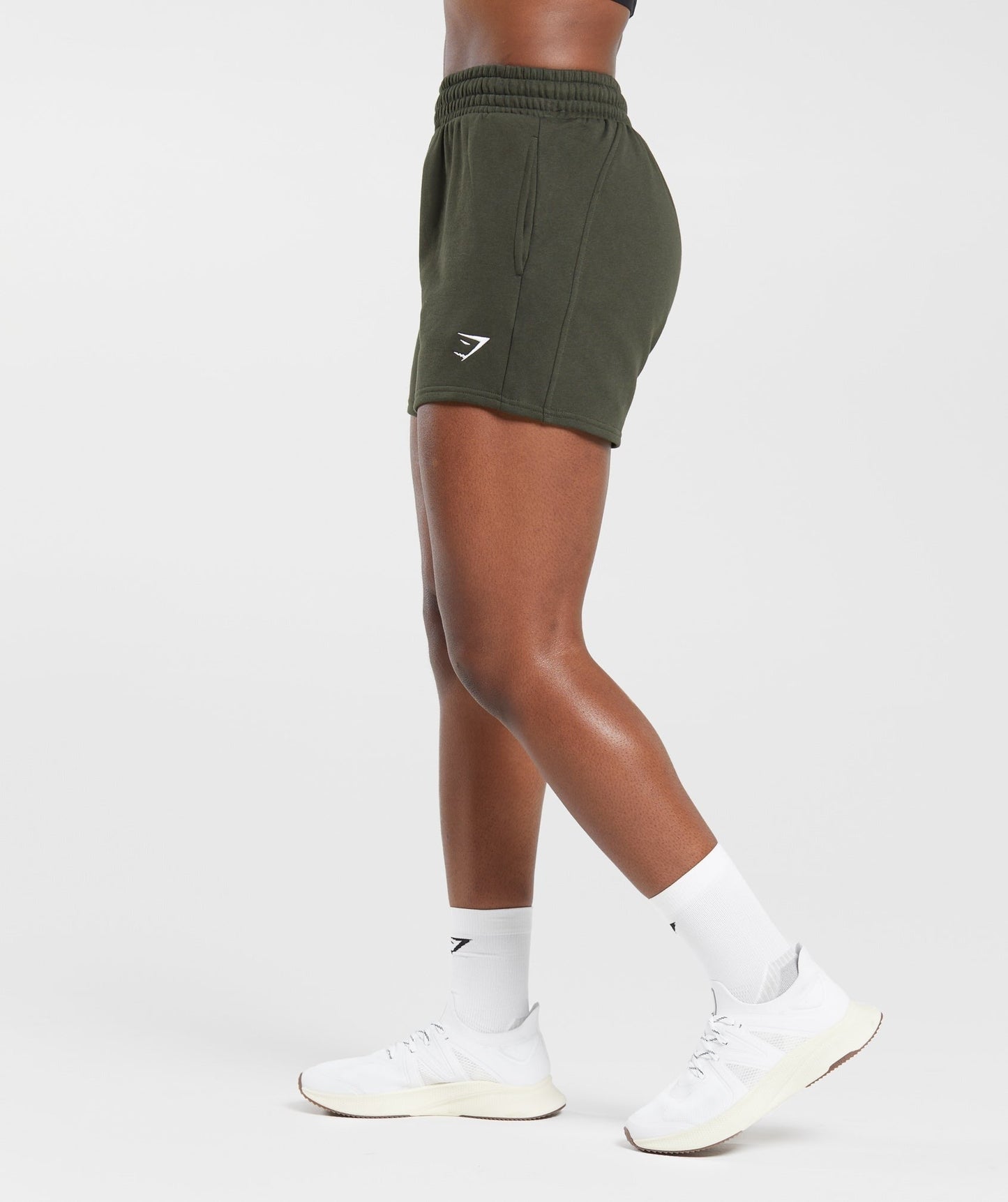 Gymshark Training Fleece Shorts - Deep Olive Green