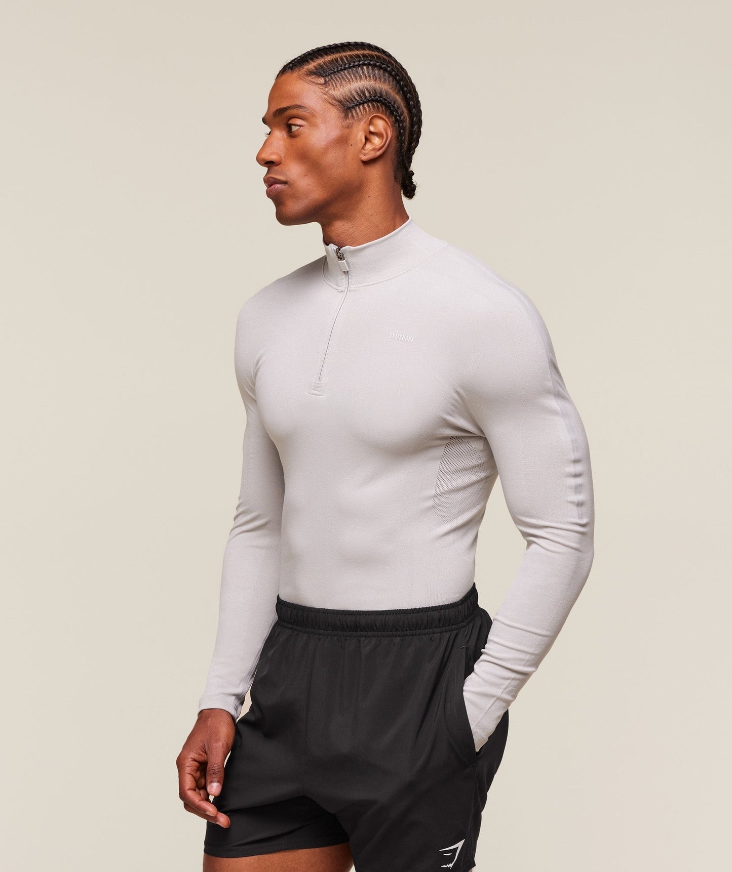 Gymshark everywear Warp Knit 1/4 Zip - Tame Grey