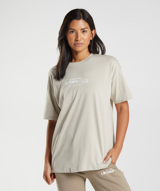 Gymshark Social Club Oversized T-Shirt - Pebble Grey