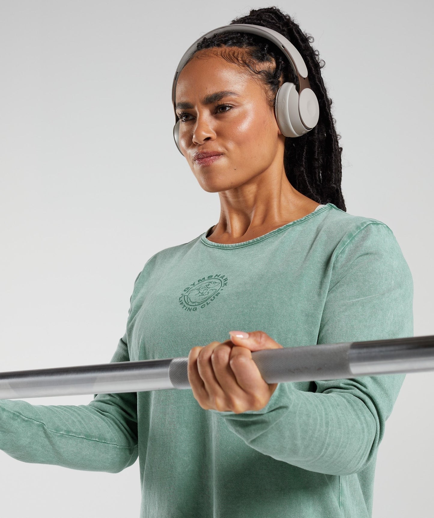 Gymshark Legacy Washed Long Sleeve Top - Hoya Green