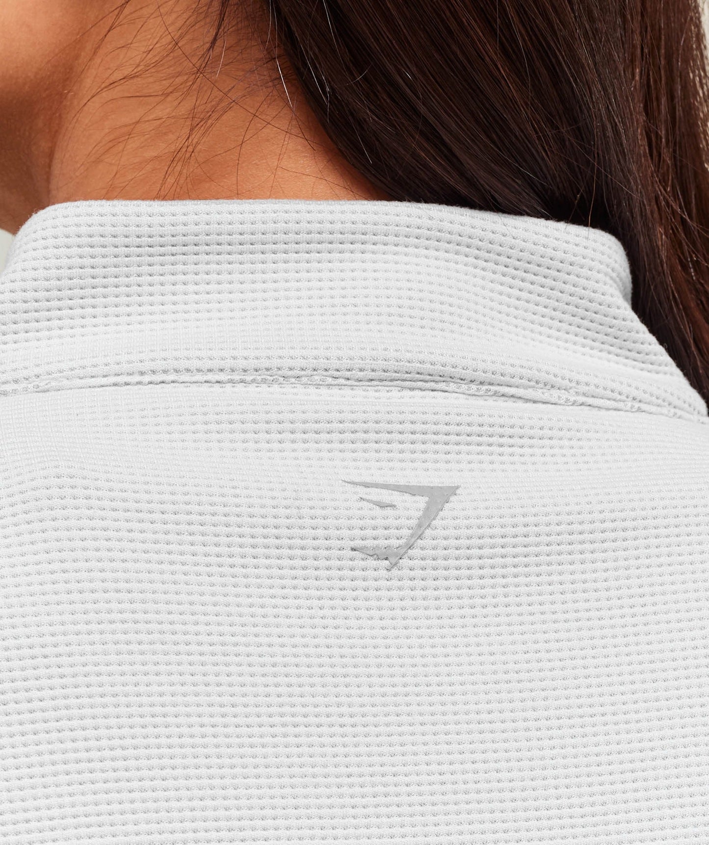 Gymshark Waffle Midi Zip Up Jacket - Light Grey