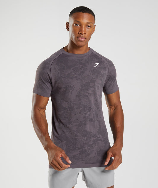 Gymshark Geo Seamless T-Shirt - Musk Lilac/Black