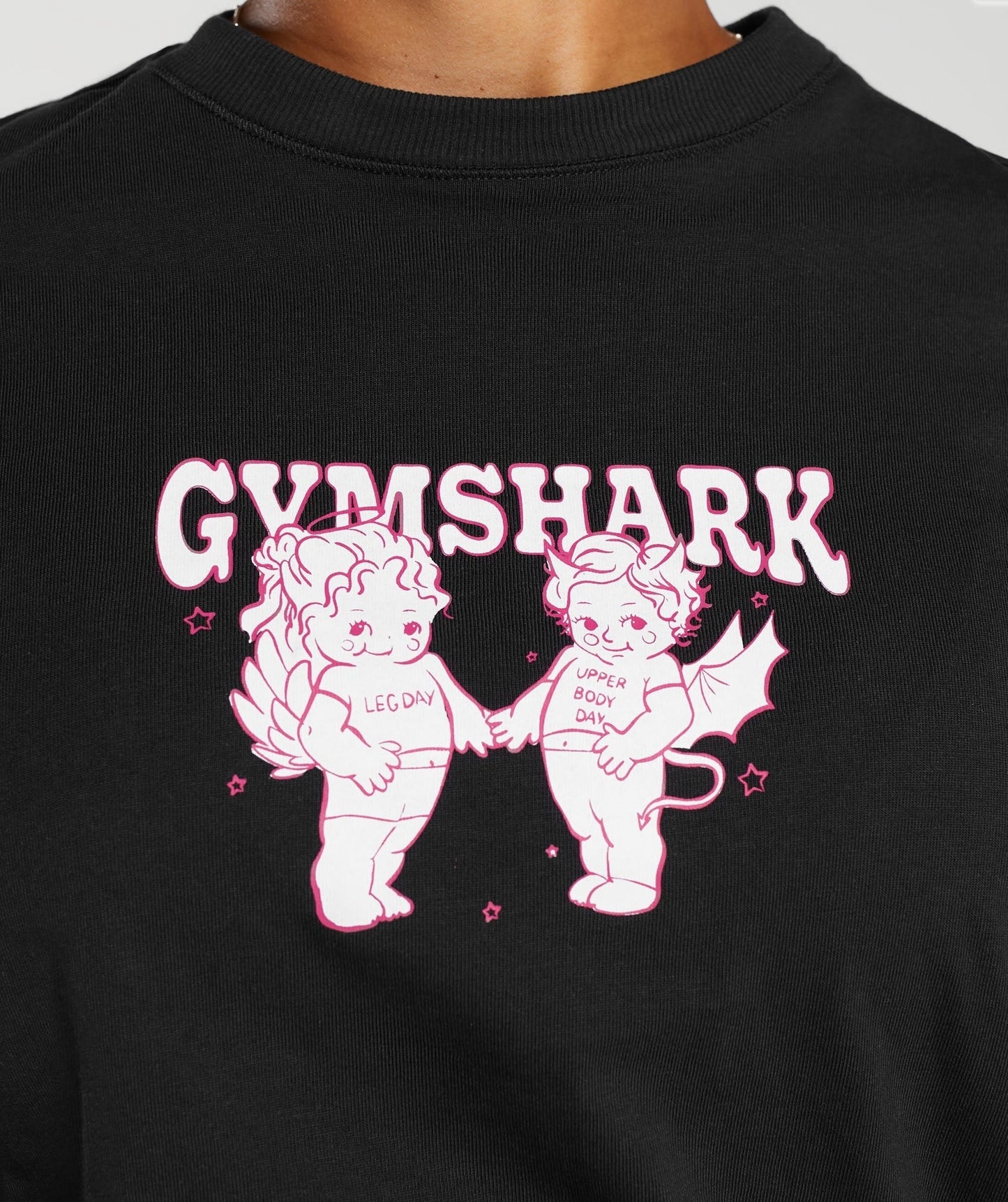 Gymshark Cherub Graphic Long Sleeve Top - Black