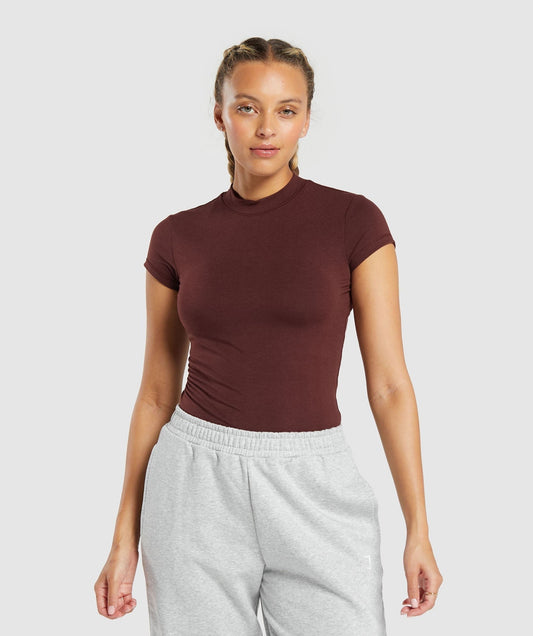 Gymshark Jersey Body Fit T-Shirt - Rich Maroon