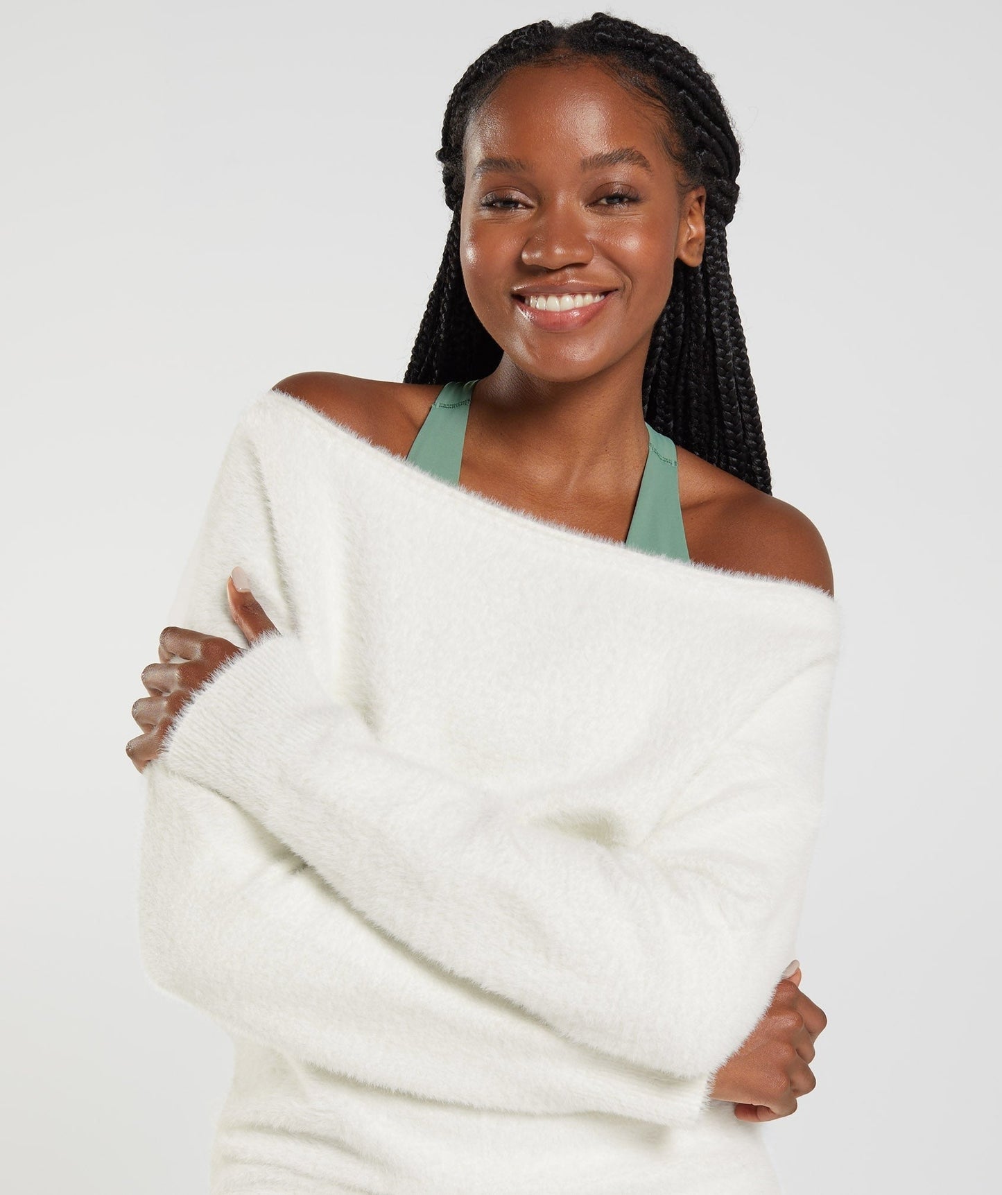 Gymshark Whitney Oversized Eyelash Knit Sweater - Skylight White