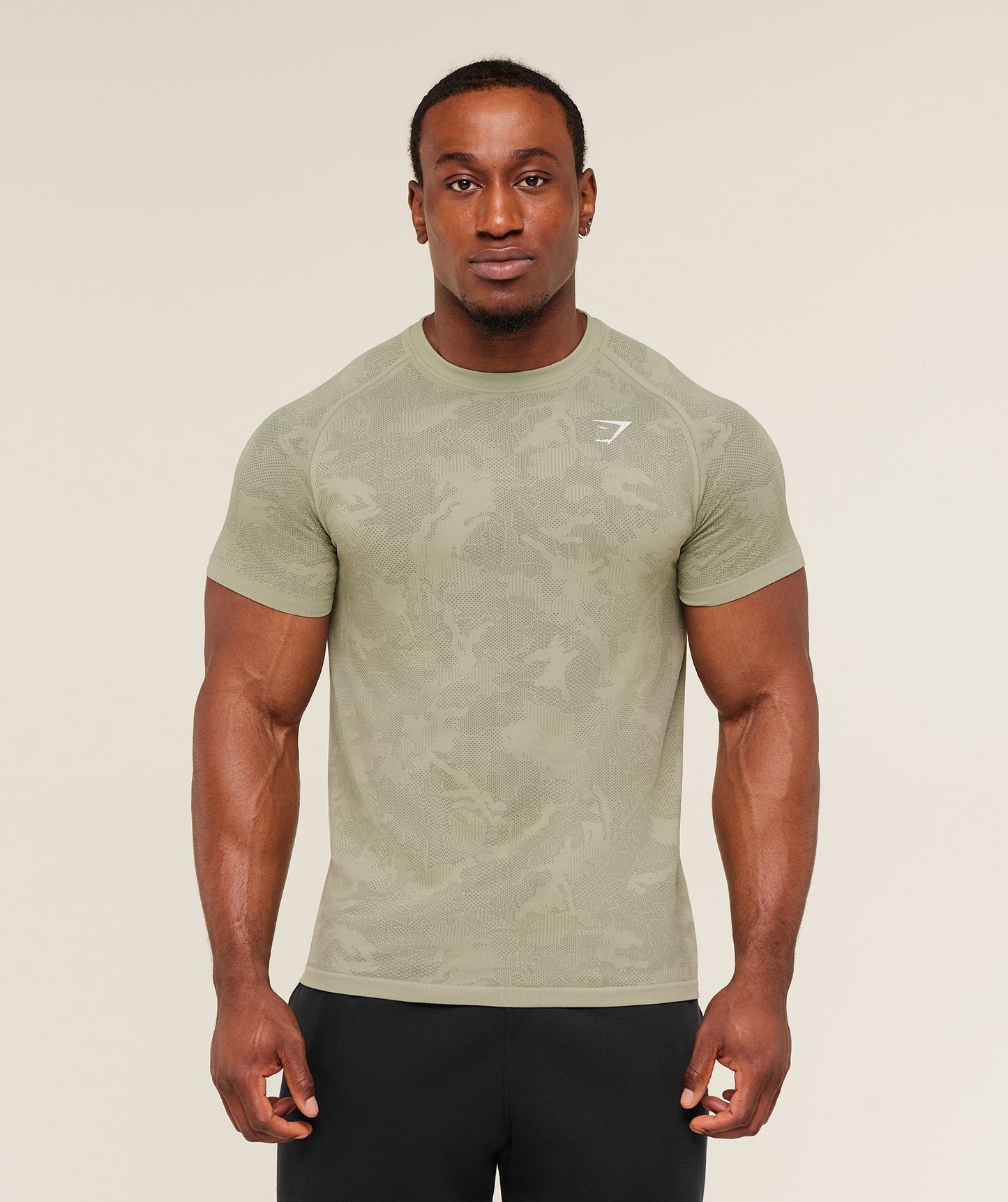 Gymshark Geo Seamless T-Shirt - Haze Green / Unit Green