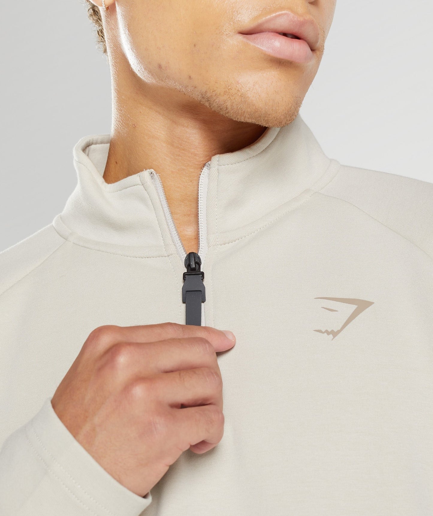 Gymshark Rest Day 1/4 Zip - Pebble Grey