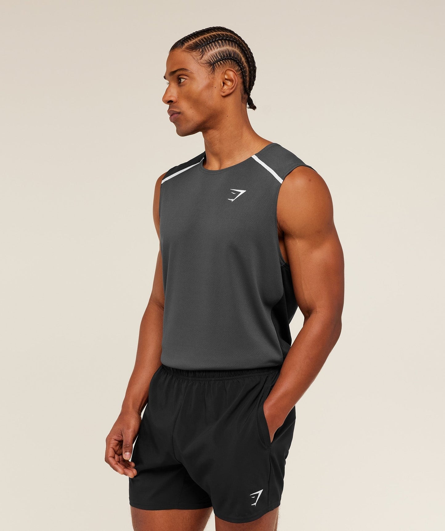 Gymshark Arrival Contrast Tank - Grey/Black