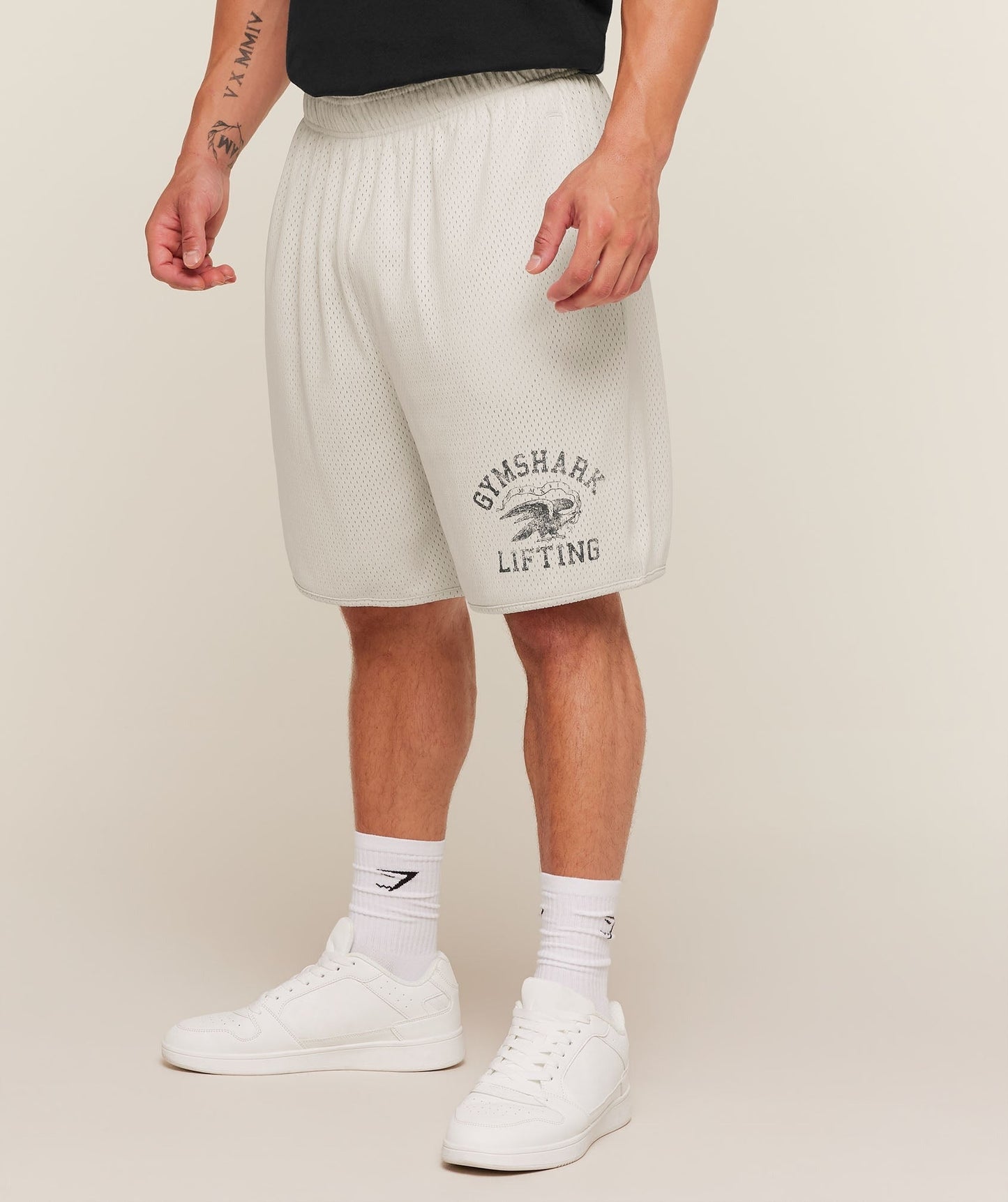 Gymshark Collective Mesh Shorts - Tinted White