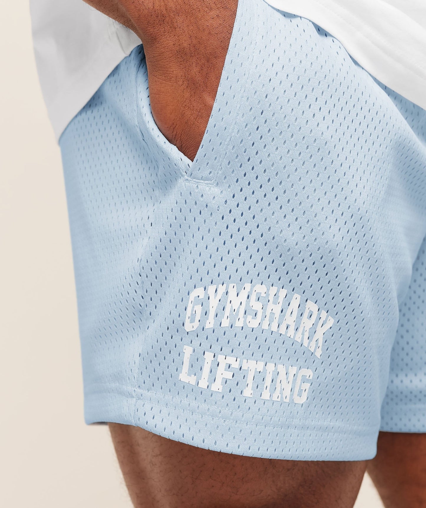 Gymshark Lifting Mesh 5" Shorts - Chilled Blue