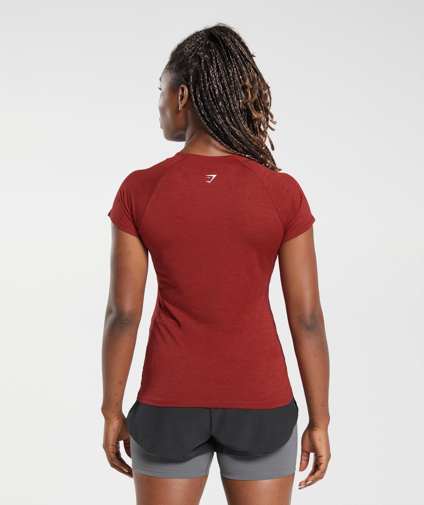 Gymshark Running T-Shirt - Washed Burgundy/Velvet Red