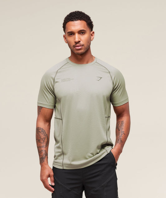 Gymshark Tactical T-Shirt - Chalk Green