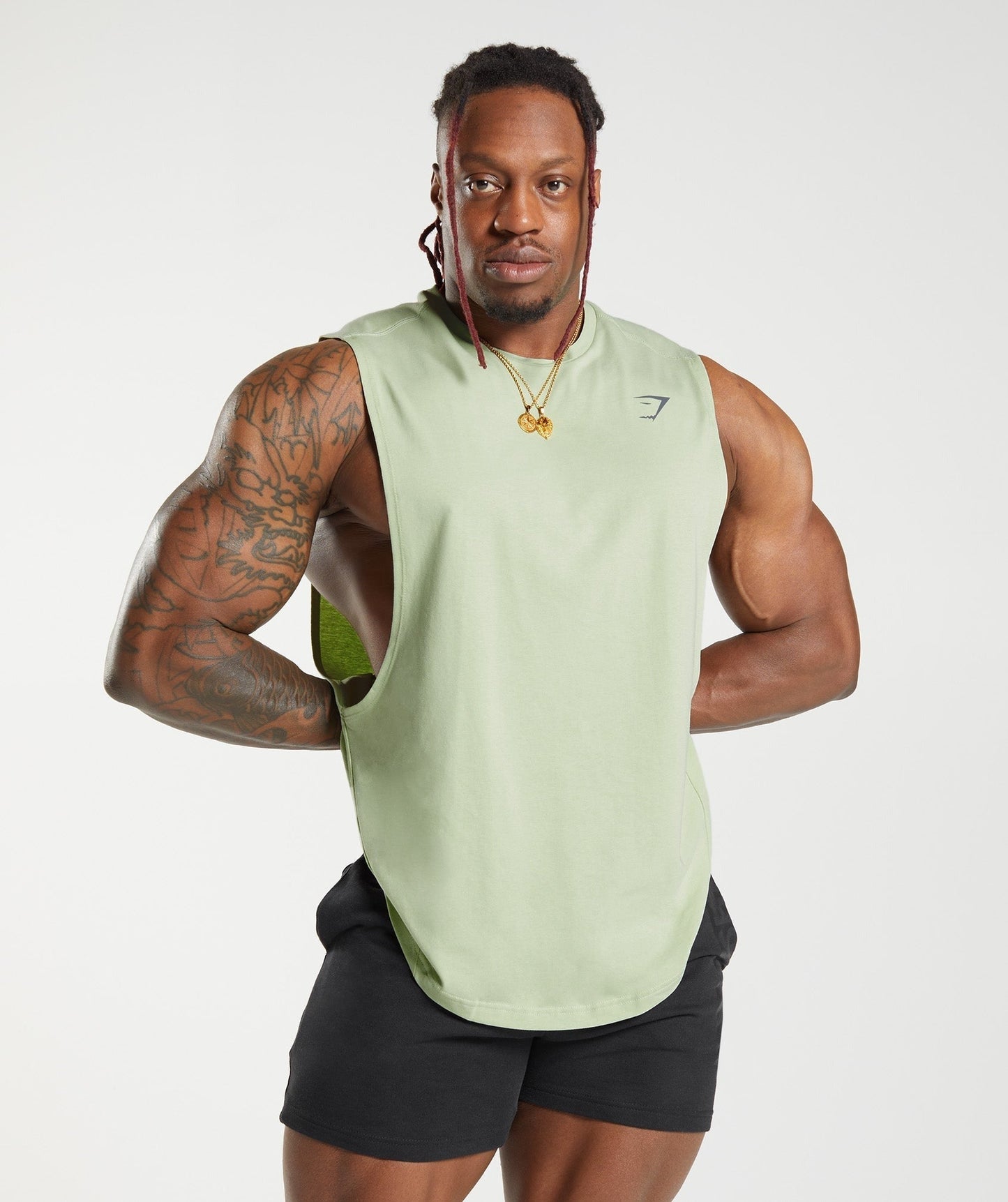 Gymshark Bold Drop Arm Tank - Flora Green