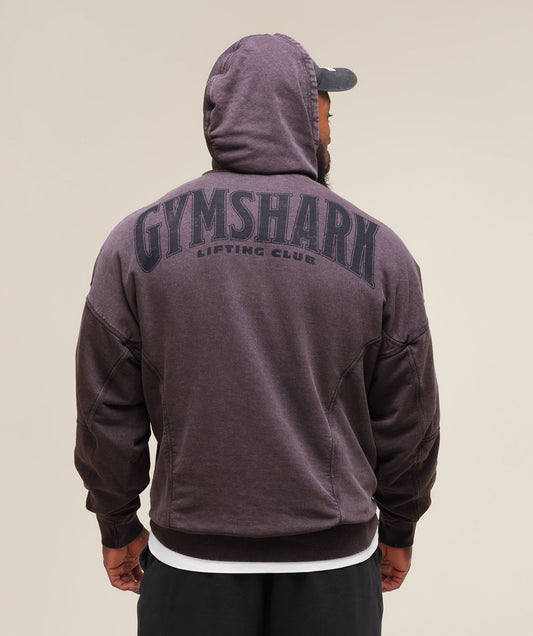 Gymshark Heritage Washed Hoodie - Plum Brown