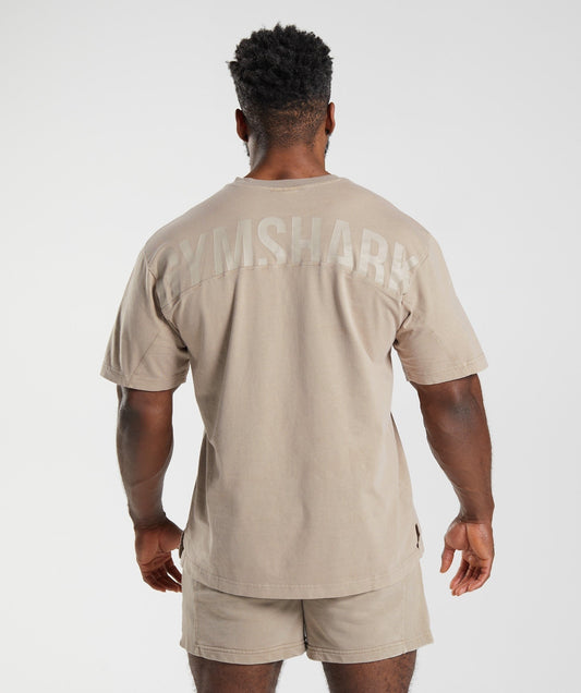Gymshark Power Washed T-Shirt - Cement Brown