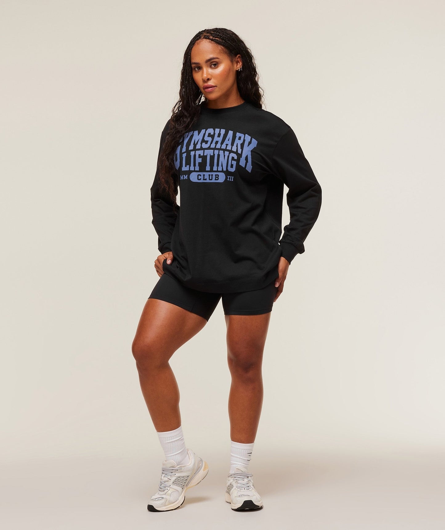 Gymshark Lifting Club Graphic Oversized Long Sleeve T-Shirt - Black