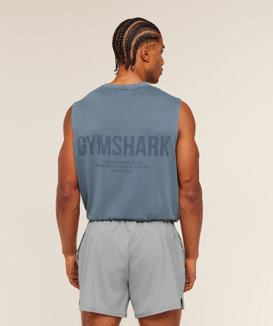 Gymshark Conditioning Club Washed Tank - Iron Blue/Wash