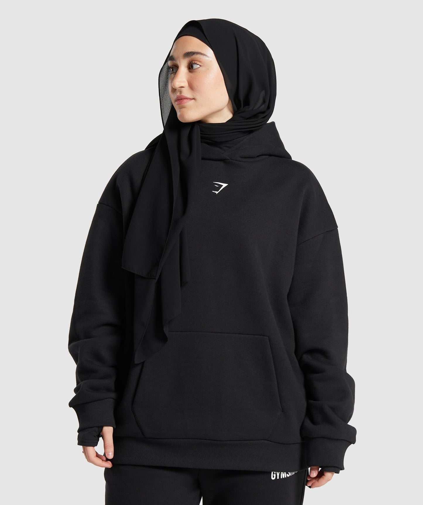 Gymshark GS X Leana Deeb Oversized Graphic Hoodie - Black