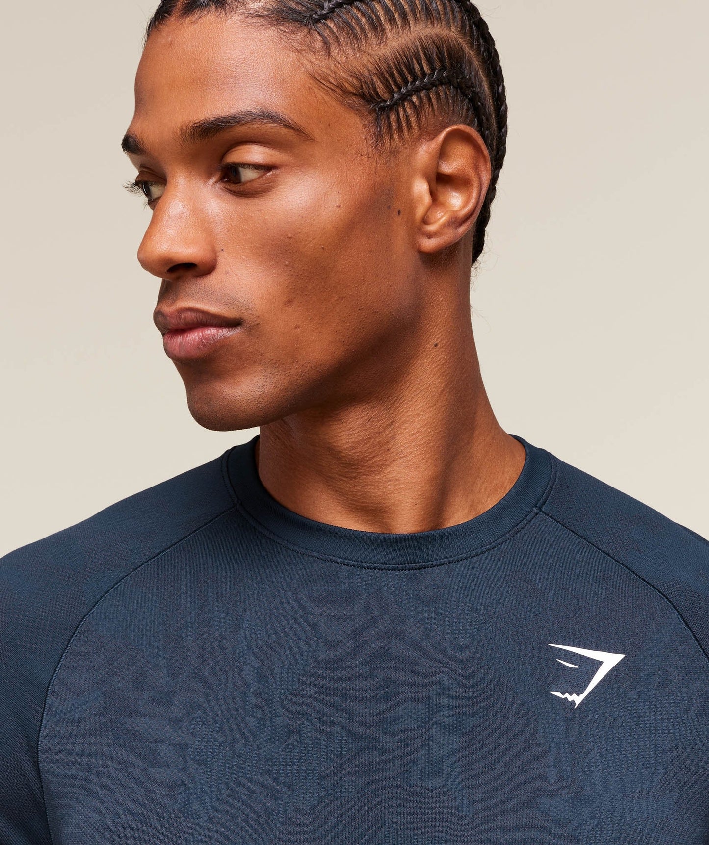 Gymshark Geo Seamless T-Shirt - Navy/Heavy Blue