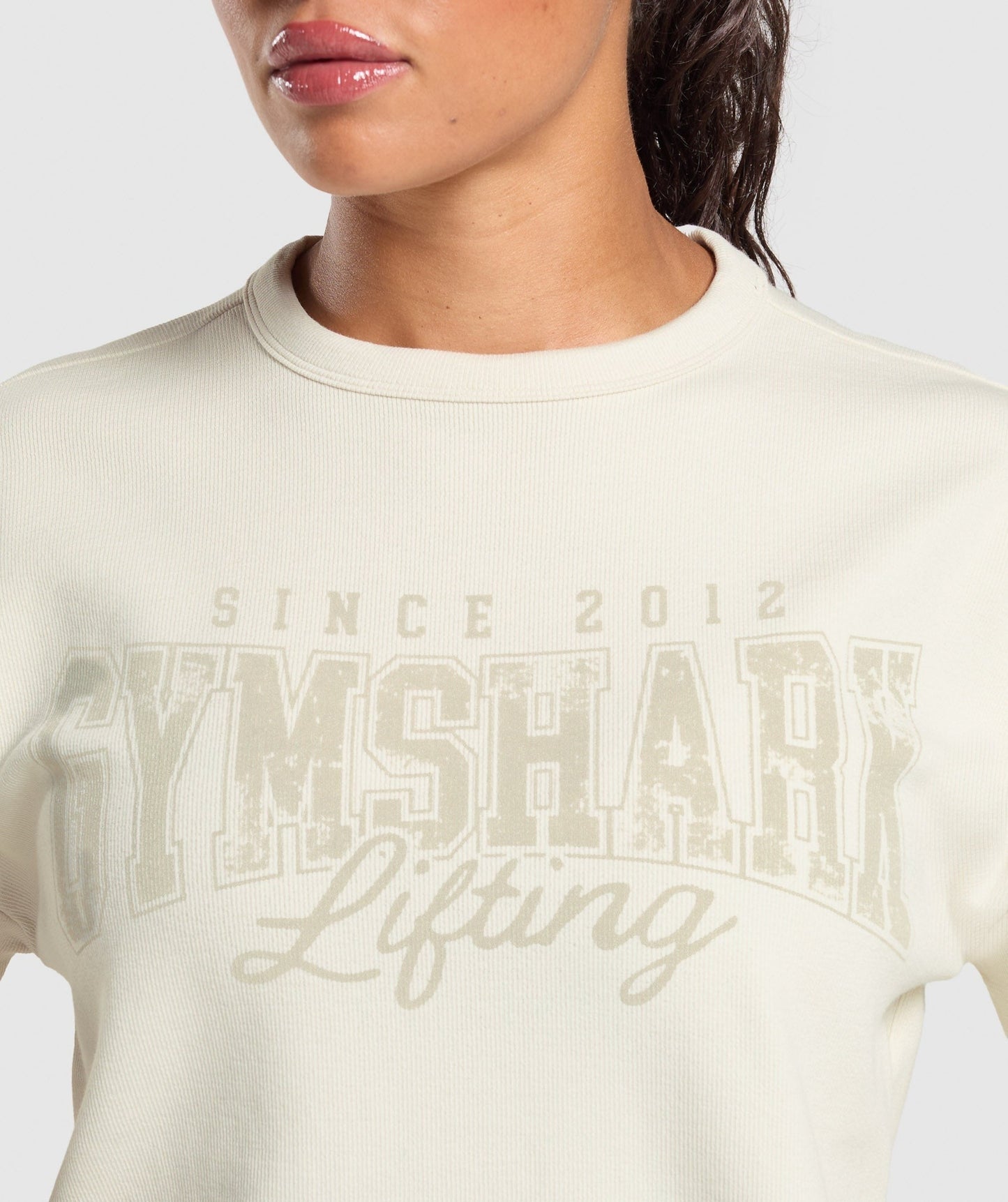 Gymshark Lifting Oversized Pump Cover - Oat White