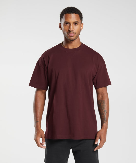 Gymshark Rest Day Essentials T-Shirt - Rich Maroon