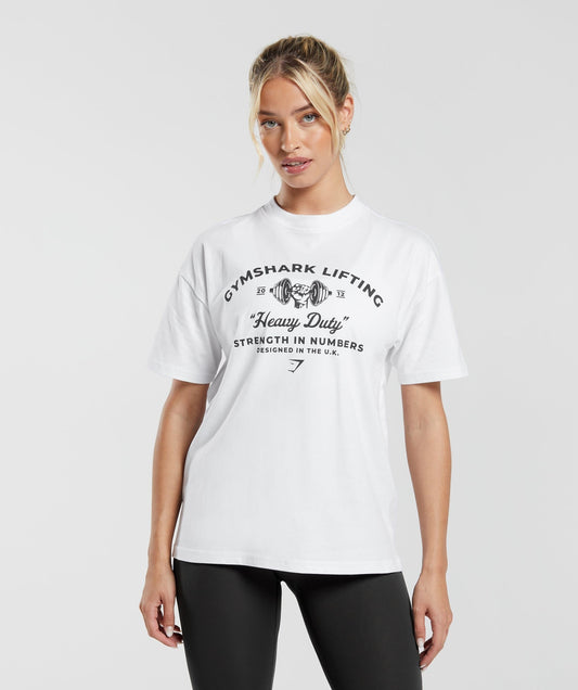 Gymshark Heavy Duty Oversized T-Shirt - White