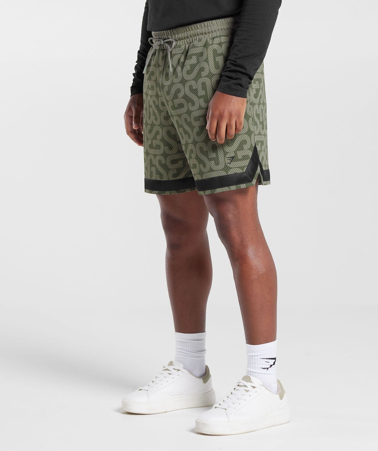 Gymshark Monogram Mesh Shorts - Dusty Olive