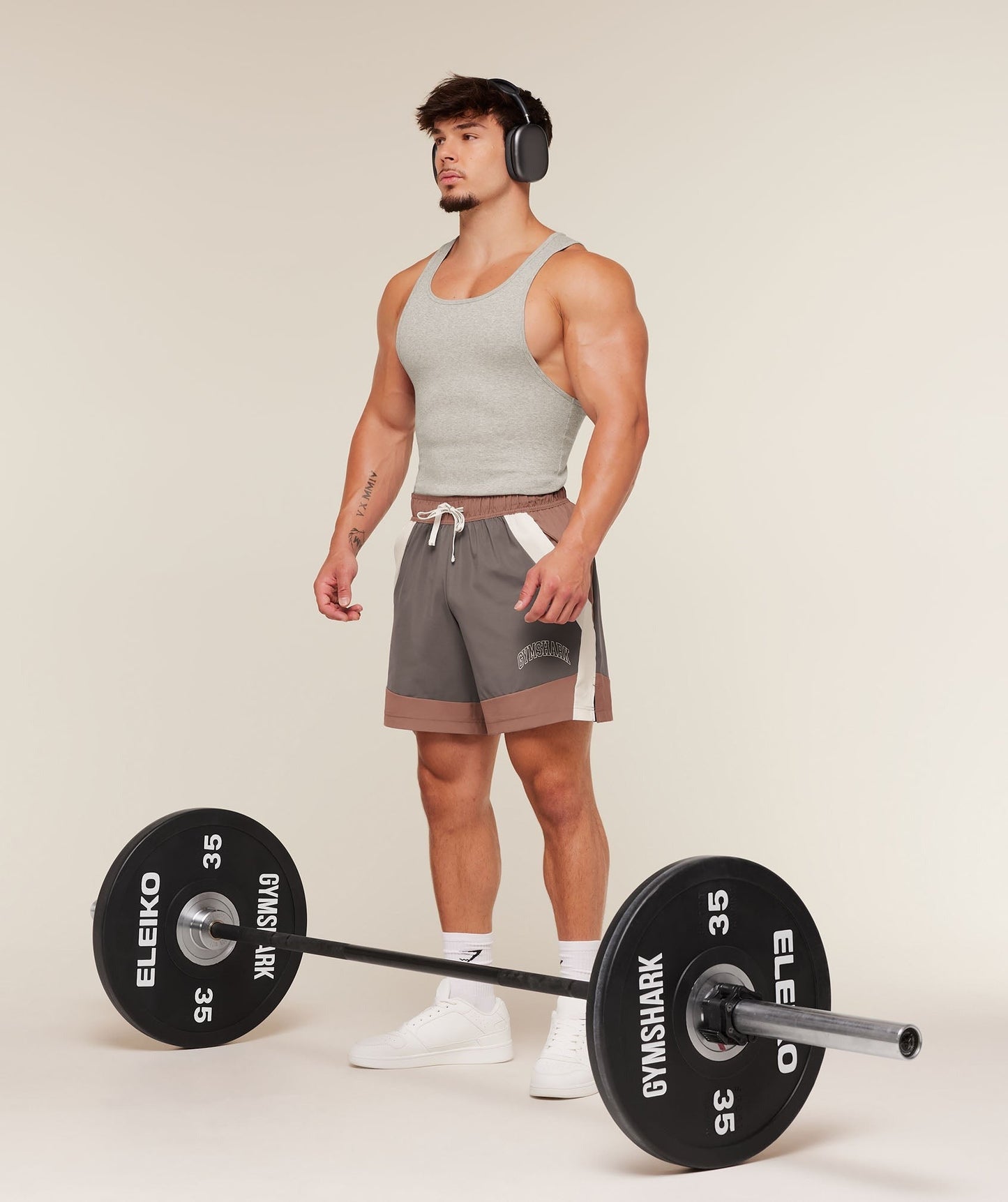 Gymshark Collegiate Tech Shorts - Taupe Brown