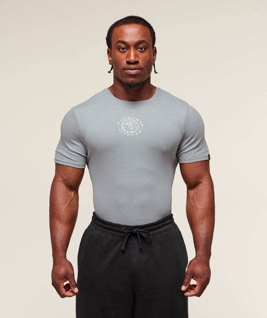 Gymshark Legacy Ribbed T-Shirt - Denim Grey