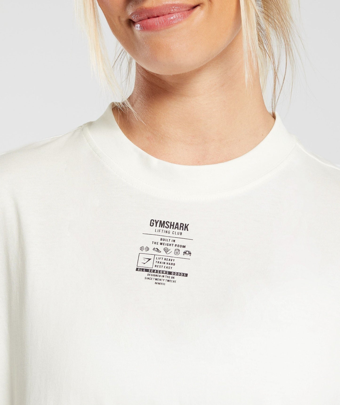 Gymshark Care Label Graphic Oversized T-Shirt - Soft White