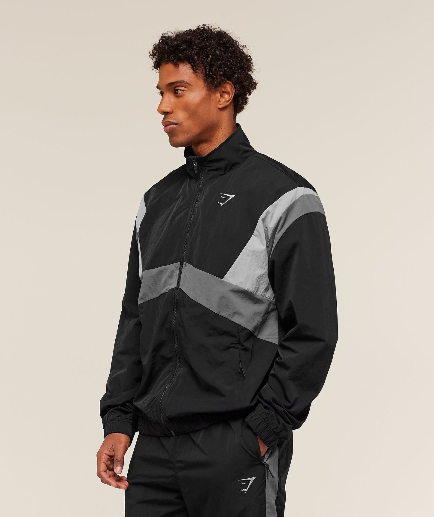 Gymshark Retro Track Jacket - Black/Dark Grey/Smokey Grey