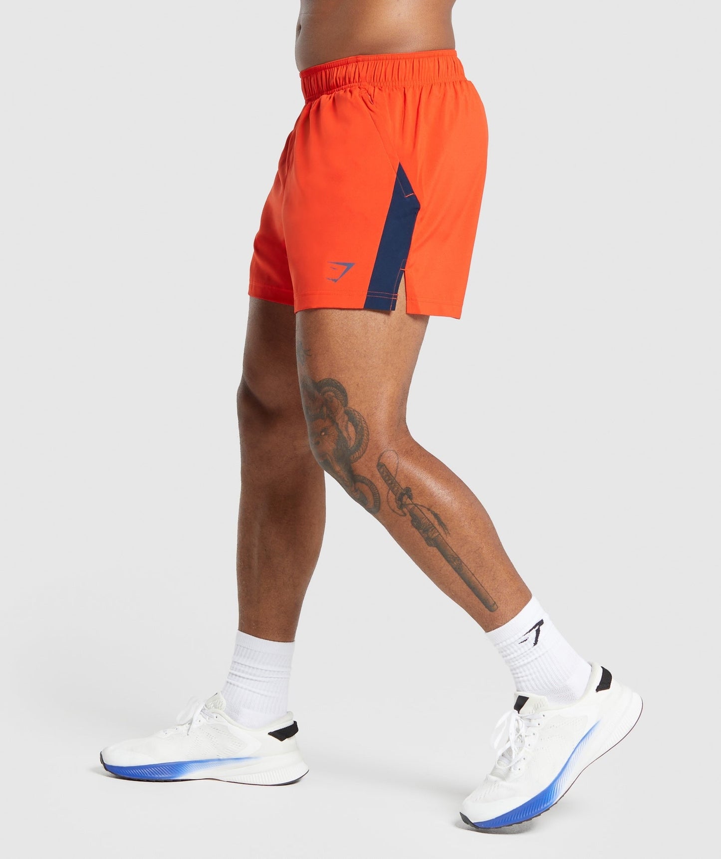 Gymshark Sport 5" Shorts - Electric Orange/Navy