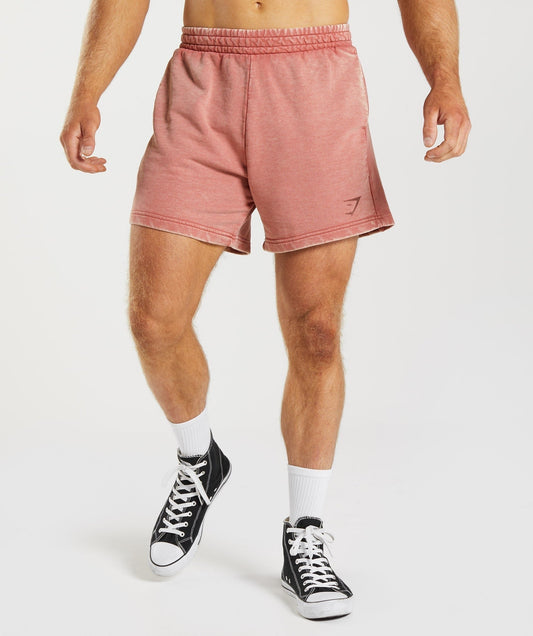 Gymshark Power Washed 5" Shorts - Rose Brown