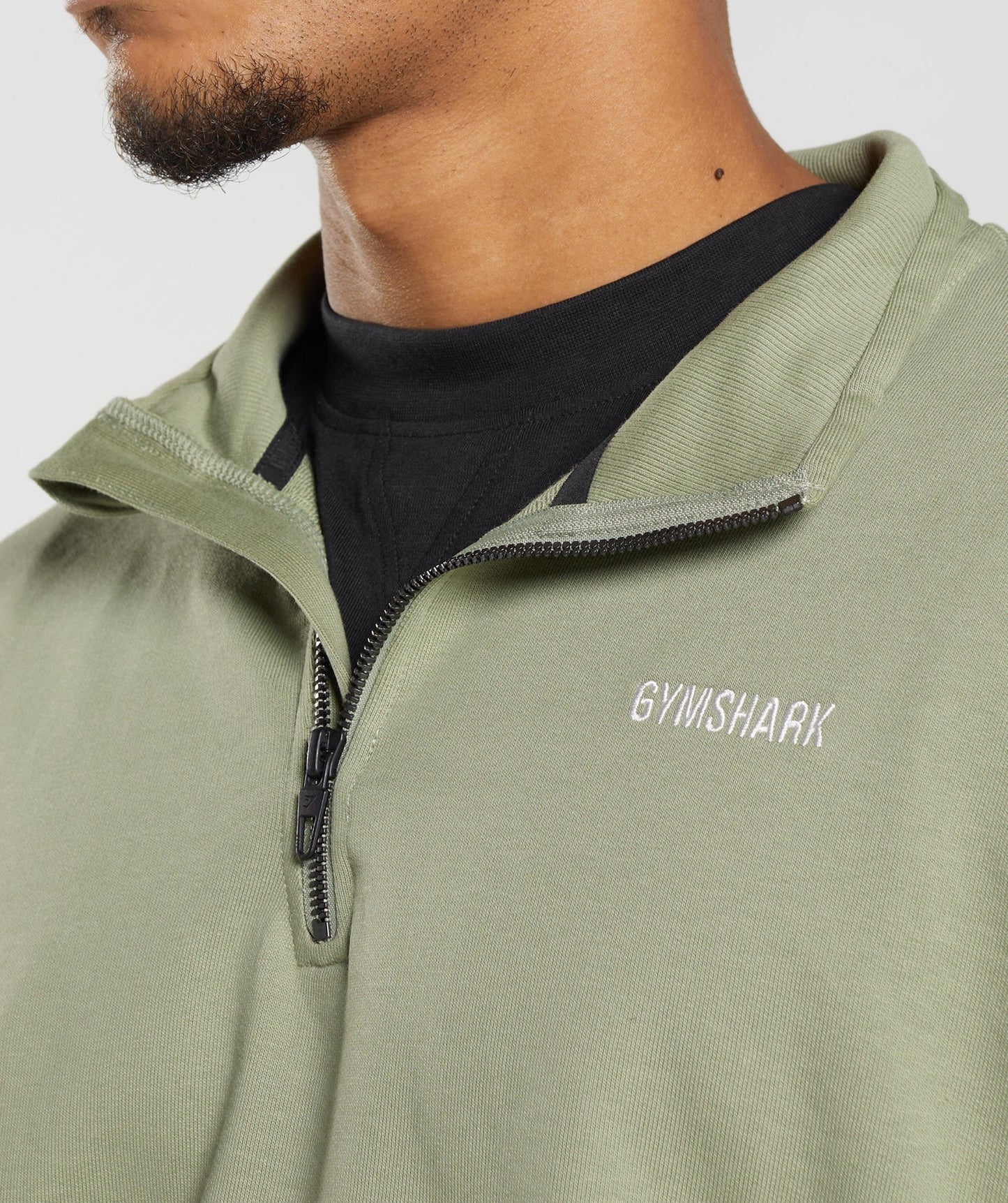 Gymshark Rest Day Sweats 1/4 Zip - Sage Green