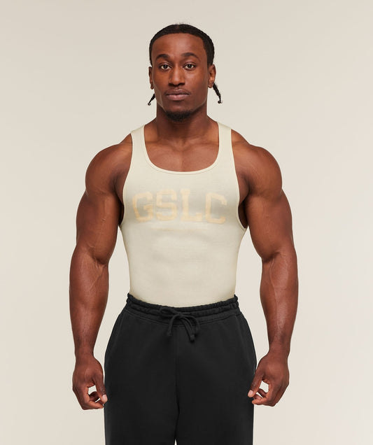 Gymshark GSLC Ribbed Tank - Oat White