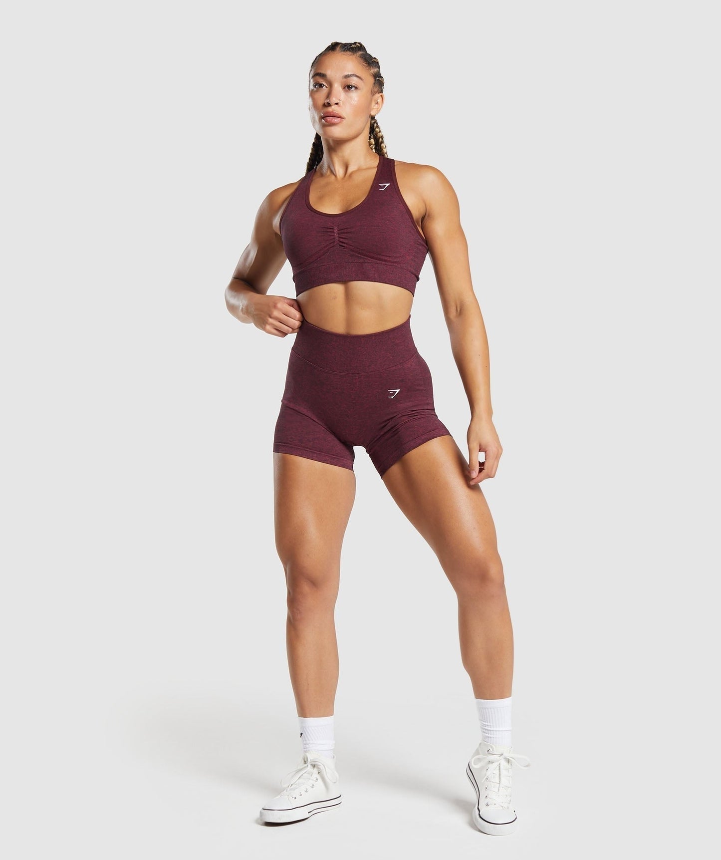 Gymshark Lift Seamless Shorts - Vintage Pink/Black Marl