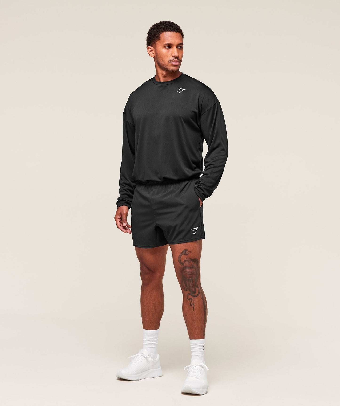 Gymshark Arrival Oversized Long Sleeve T-Shirt - Black