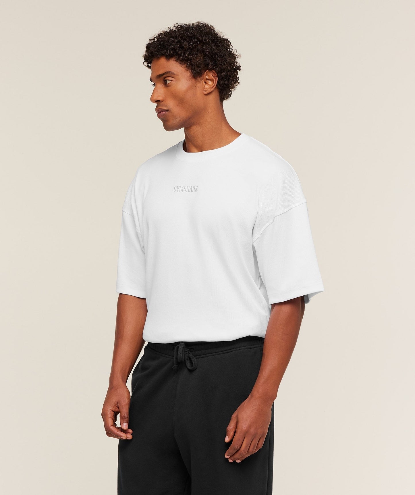 Gymshark Oversized Premium Ribbed T-Shirt - White